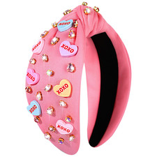 Valentine'S Day Headband for Women XOXO Love Massage Heart Headband Red Pink 1