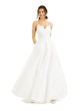 SAY YES TO THE Womens White Spaghetti Strap Formal Dress 56