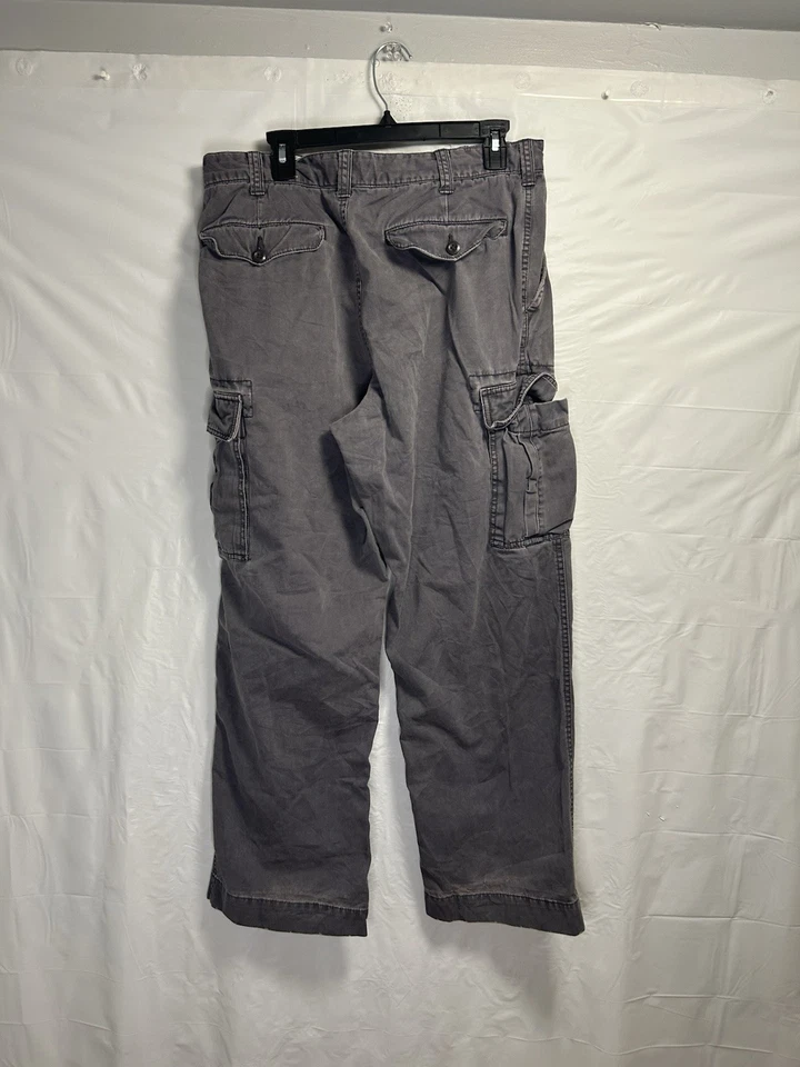 Vintage American Eagle Pants Men 33x32 (Fits 33x30) Cargo Paratrooper Baggy Gray - Image 2 of 3