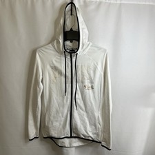 PINK Victoria s Secret Womens Full Zip Hoodie Sweatshirt White XS 5590