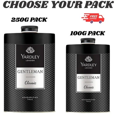 Yardley London Natural Gentleman Talc 100g-250g Classic Men's Deodorizing Body