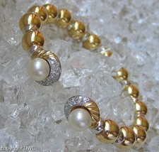 Armreif Armspange mit Perlen Perle in 18 Kt 7...