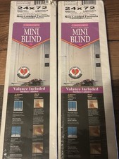  2 NEW IN BOX Window Blinds Mini Blind 1" Slat Vinyl, 24  wide x 72  , White