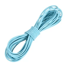 5.5 Yard 2mm Round Leather Cord Lacing String for DIY Crafts, Sky Blue