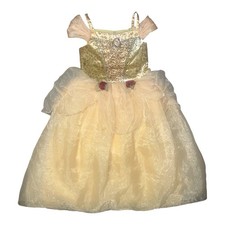 Disney Store Belle Costume Dress Size 7/8 Beauty Beast Yellow Princess