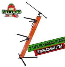 FAT TOAD 2-Tier Column Keyboard  Stand | Mic Boom Arm Piano Double Sliding