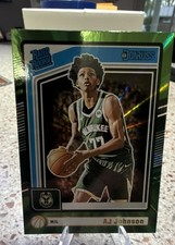 2024-25 Panini Donruss - Rated Rookie AJ Johnson #222 Holo Green Laser (RC)