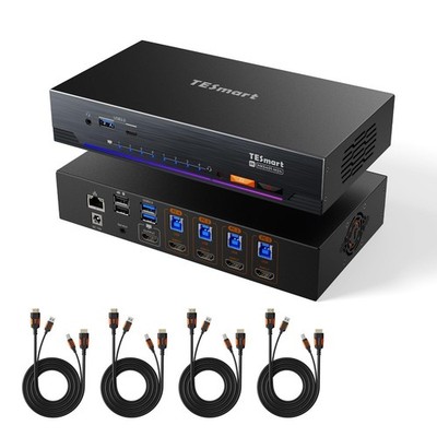 Tesmart 8K60Hz Hdmi Kvm Switch 4 Computers 1 Monitor Usb 3.0 4 Port Kvm 4K144Hz