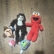Sesame Street Elmo Plush Stuffed Toy Lot w/ Monkey, Small 6-14in Washable 2013