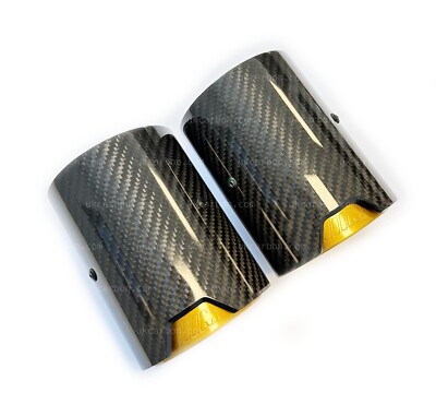 2x Kohlefaser Auspuffblenden Glanz Schwarz Für BMW M135i