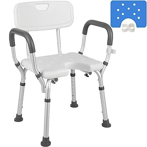 Shower Chair with Padded Factory outlet Armrests Back Ba and Heavy Duty 67% OFF of fixed price