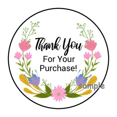30 THANK YOU FOR YOUR PURCHASE ENVELOPE SEALS LABELS STICKERS 1.5 ...