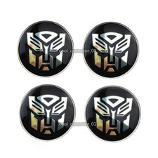 4x Black 65mm Transformers Autobot Car Wheel Center Hub Cap Emblem Stickers
