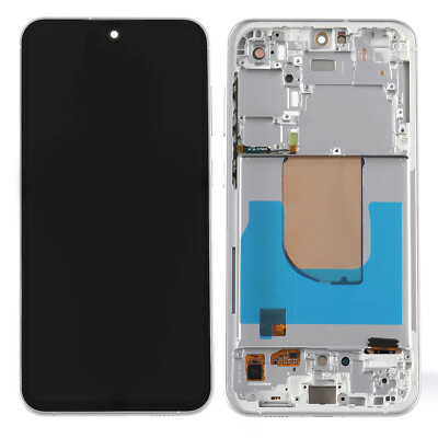 OLED Display LCD Touch Screen Frame Replacement for Samsung Galaxy S23 FE Silver
