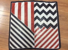SCARF RED WHITE BLUE STRIPES DIAGONAL CHEVRON 20" SQUARE PATRIOTIC CLASSY 
