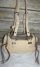Tre Vero Joker Travero Cream Beige Leather Purse Shoulder Bag Satchel Tote
