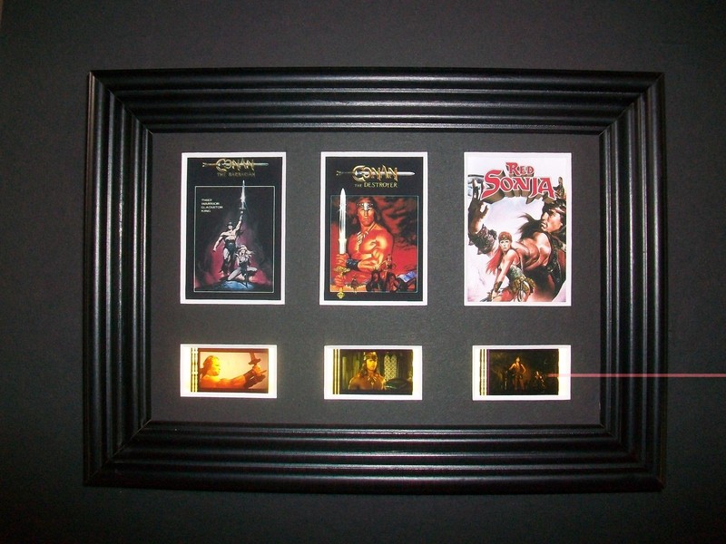 CONAN RED SONJA Framed Trio Movie Film Cell Memorabilia - Compliments dvd poster