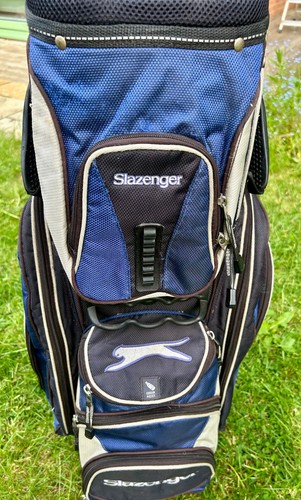 Slazenger Golf Cart Bag 13-Way Divider Zipped Pockets, Blue and Black - Picture 3 of 13
