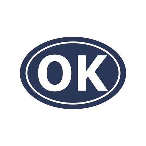Oklahoma OK Initials Vinyl Decal Window Oval OK Laptop Sticker - Picture 10 of 12