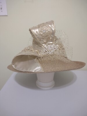 Ms. Divine Hat New Collection Antique Metallic Gold Dramatic  display picture 3