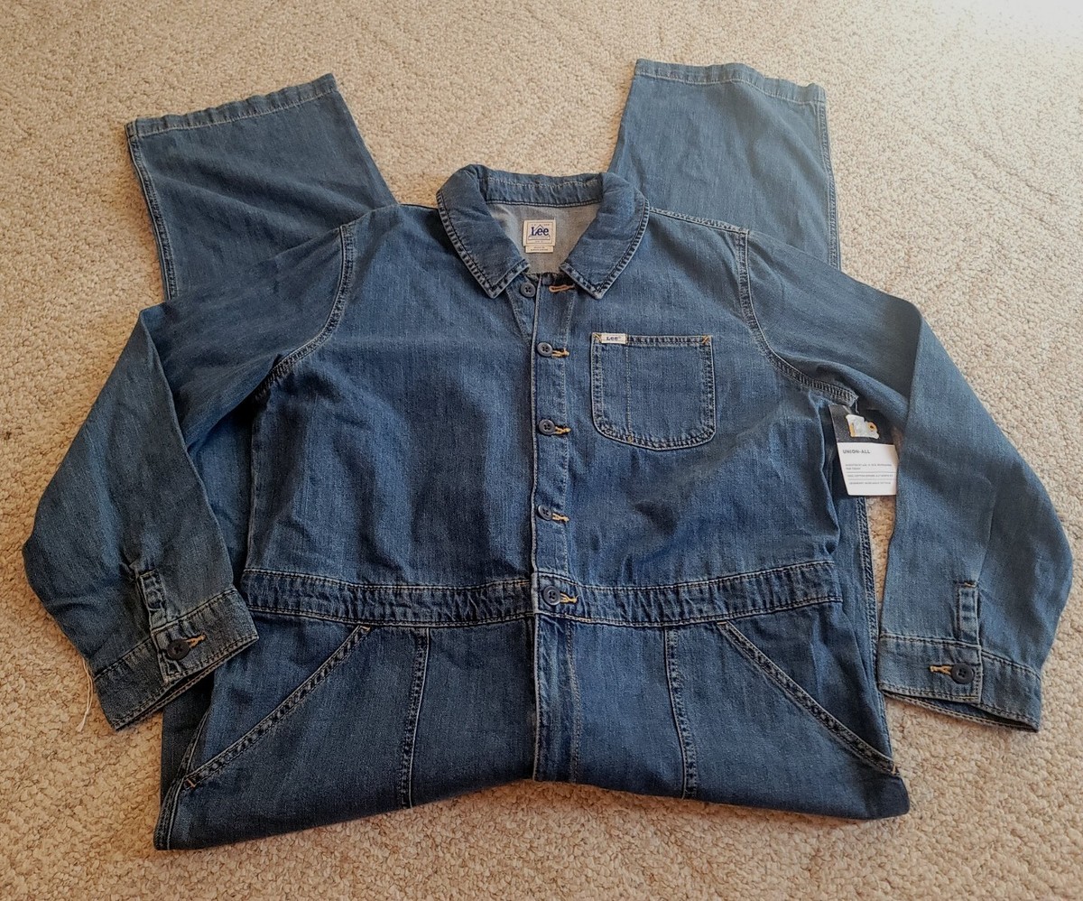 Lee Workwear Union Alls Denim Coverall Jumpsuit X-Large Lee Workwear Union Alls Denim Coverall Jumpsuit X-Large