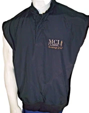 Zero Restriction Medium Black Poly Golf Rain Vest MCI Heritage Harbour Town Logo