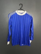 MAGLIA MAGLIA BLU MANICA LUNGA CALCIO VINTAGE ADIDAS VENTEX TEMPLATE ANNI 80