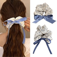Large Satin Scrunchies Girl Elastic Hair Ties Hair Bands Solid Ponytail Holder;