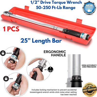 Torque Driver Lock 1/2”Drive Torque Wrench Ratchet SAE Locks Mechanic Spark Plugs Tool ...