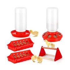 Chick Feeder and Waterer Kit, Plastic Baby Chicken Feeder and Water... Fast Ship