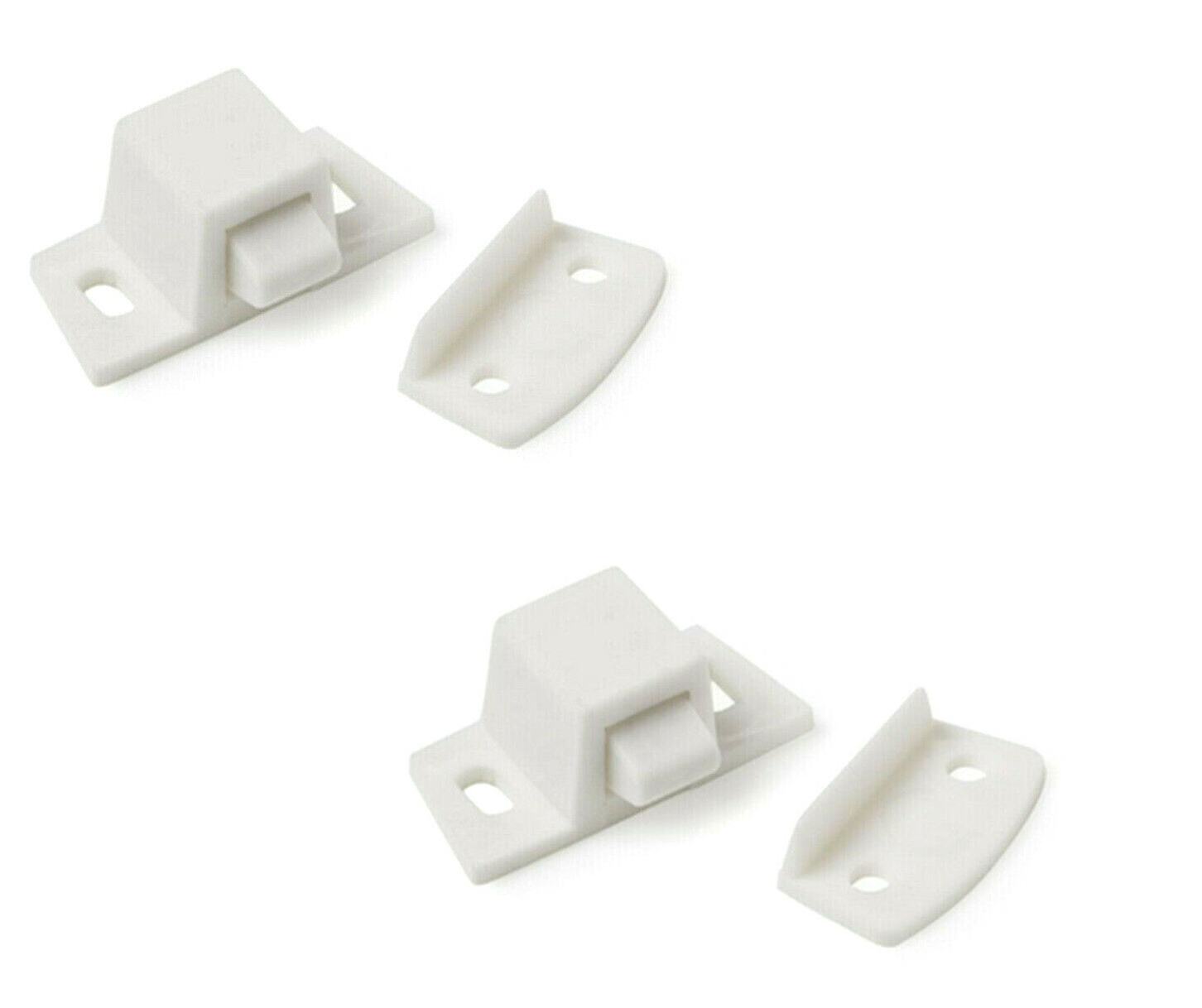 Rocker Spring Catch 2 X Plastic Cupboard Catch Mini 2cm White Spring Catch Rocker (Without ...