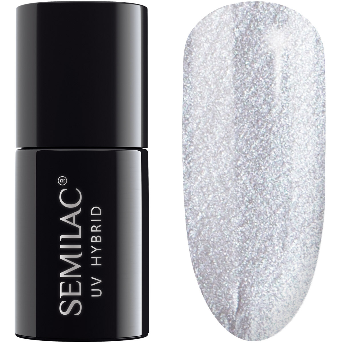 Semilac 093 Silver Dust UV Hybrid Nail Polish Color 7ml