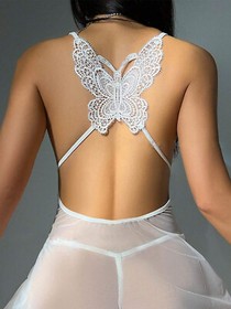 Women Sexy Open Cup Lingerie Backless Nightwear Underwear Bodysuit Sleepwear US