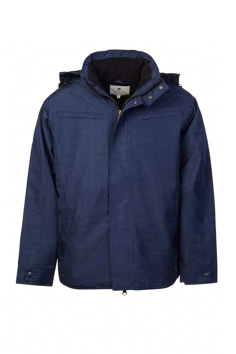 Burren Navy Jacket 100% Polyester Lining Heavyweight Waterproof Windproof Irish