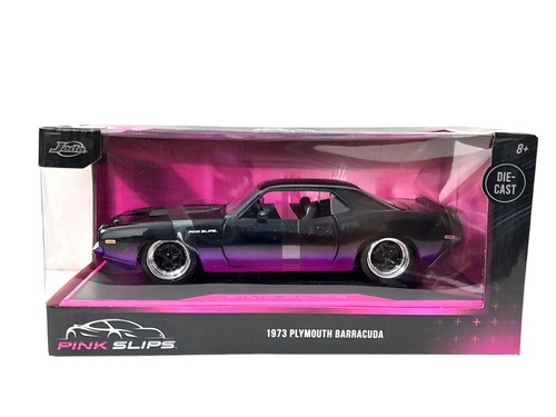 Jada 35498 Plymouth Cuda 1973 Candy Purple Pink Slips 1/24 - Neuf
