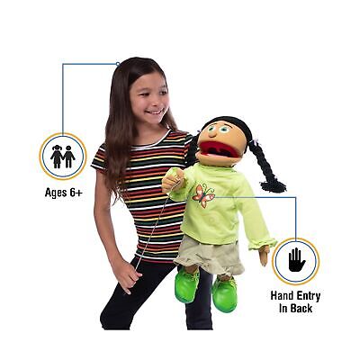 Katie, Peach Girl, Full Body, Ventriloquist Style Puppet, (25 Inches)