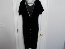 CDC Black Velvet Sheer Midi Dress Women's 8 evening holiday