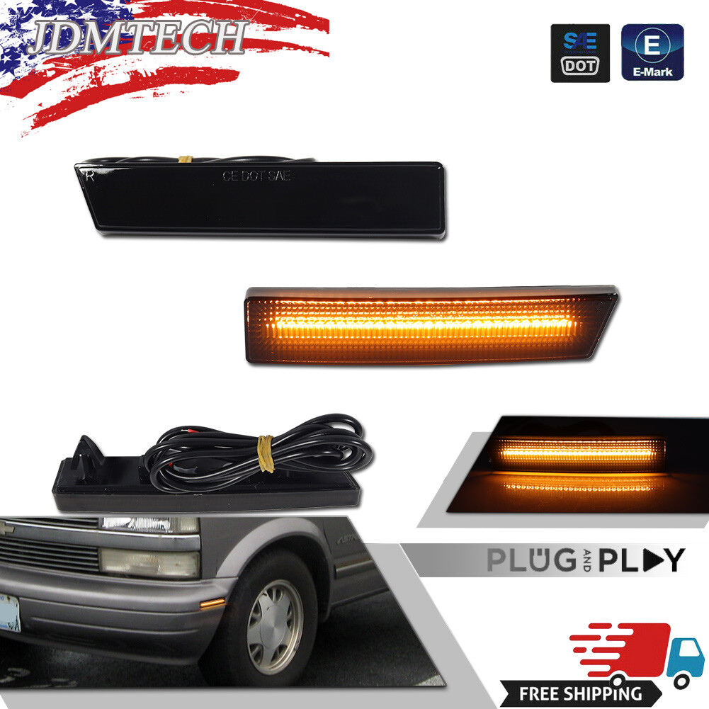 Front Side Bumper Amber LED Marker Lights For 95-05 Chevy Astro