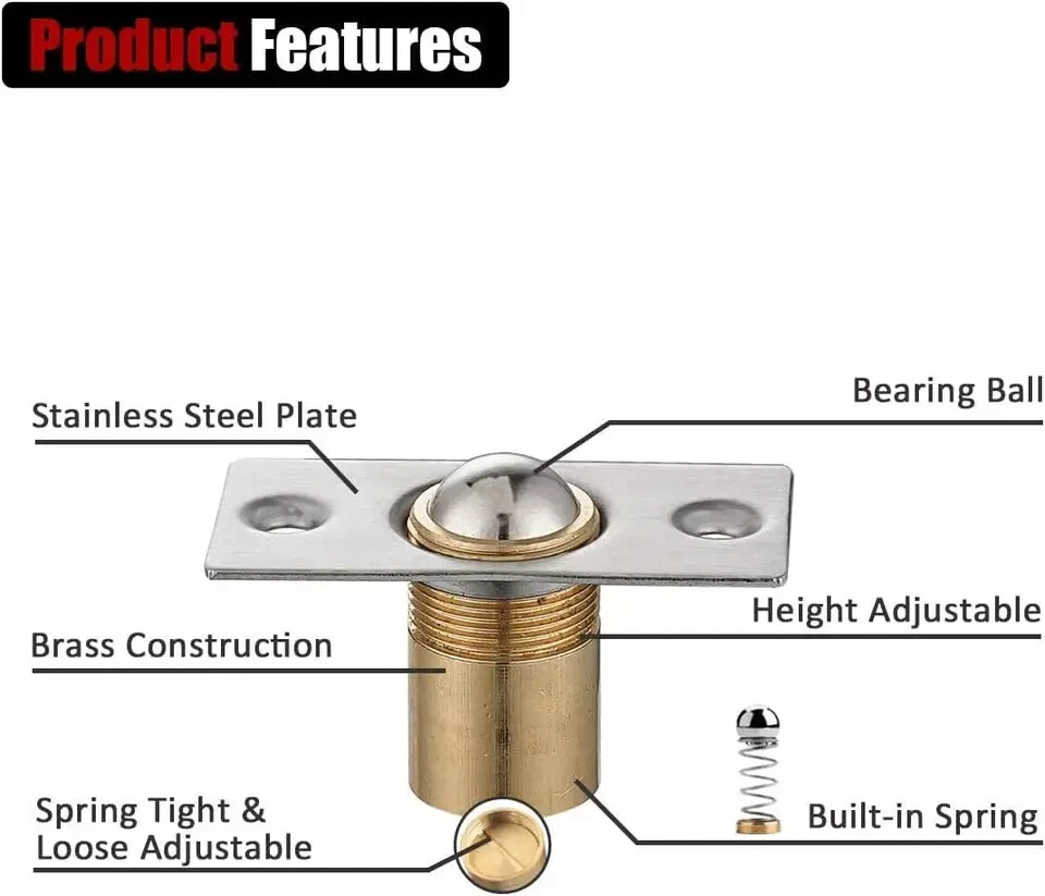 Ball Catch Door Hardware French Door Ball Catch Closet Ball Latch for Top 2 Pack - Image 4 of 4