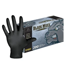 Dash Medical BMNT200XS Black Maxx Nitrile Exam Gloves Thin PF Extra Small 200/Pk