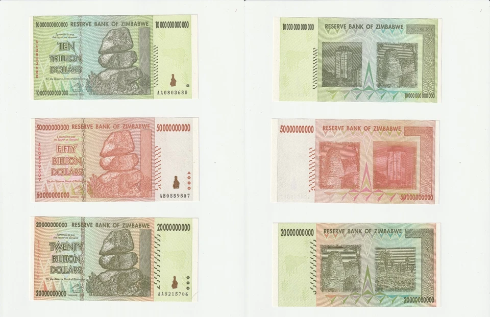 2008 Reserve Bank of Zimbabwe Lot of 10 Note's Uncirculated Condition - Image 2 of 4