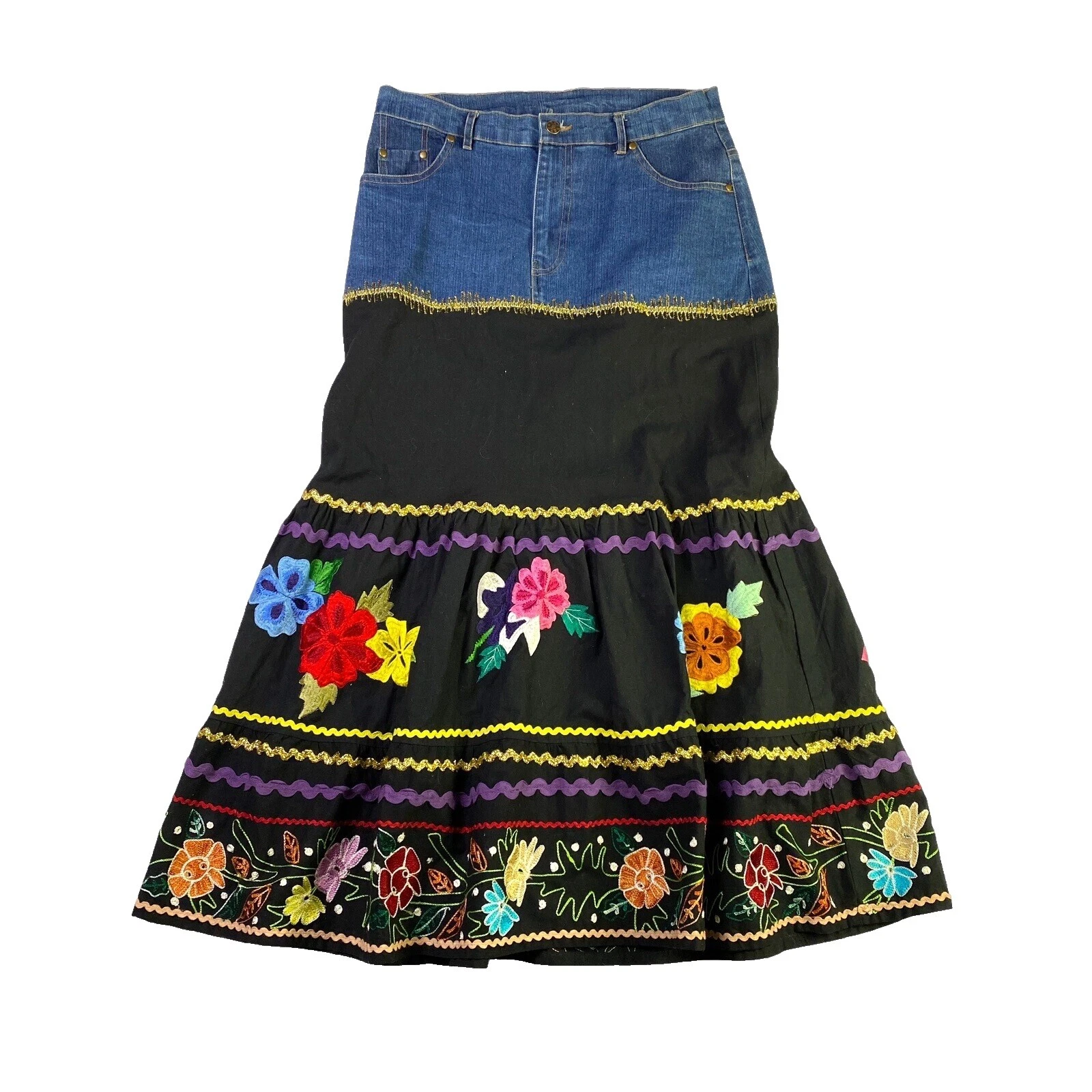 Denim Black Vintage Skirts for Women