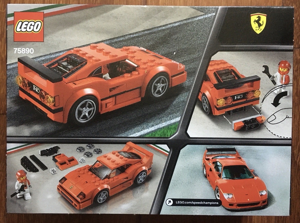 New LEGO Speed Champions Ferrari F40 Competizione Red Sports Car