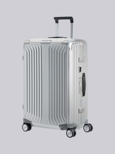 Samsonite Lite Box Alu Spinner 71L Trolley Koffer Silber Suitcase NEU - Bild 1 von 11