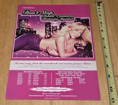 Mariah Carey Don't Stop Pop GLITTER MOVIE Vtg HYPE RADIO TRADE AD Poster 8.5x11