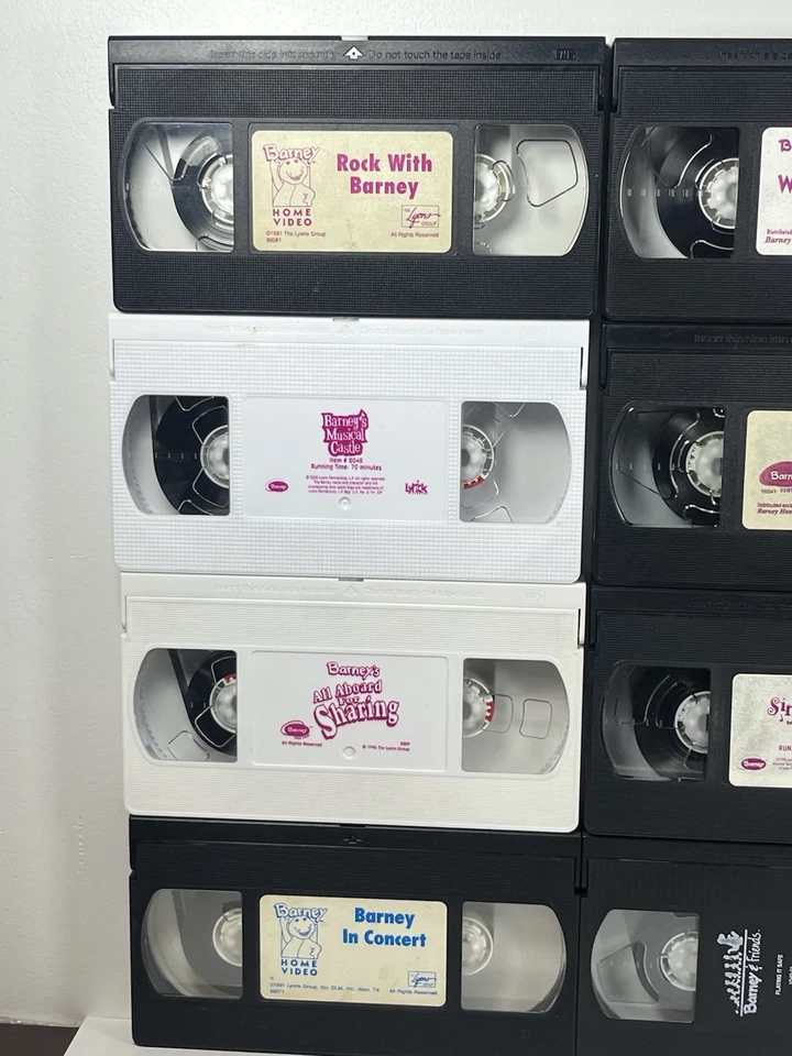 Vintage 1990s Barney Purple Dinosaur Friends VHS Tape Lot No Covers 12 Tapes - Image 2 of 4