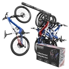 USA Based Ceiling Bike Hanger Slide Mount Up To 6 Bikes, Sliding 1 Set Black