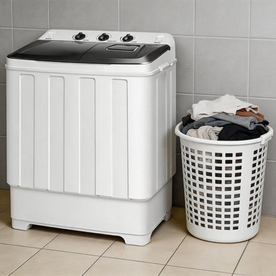 #ad #ad Portable 30Lbs Semi Automatic Twin Tub Washing Machine with Drain Pump Dorms RV $192.99