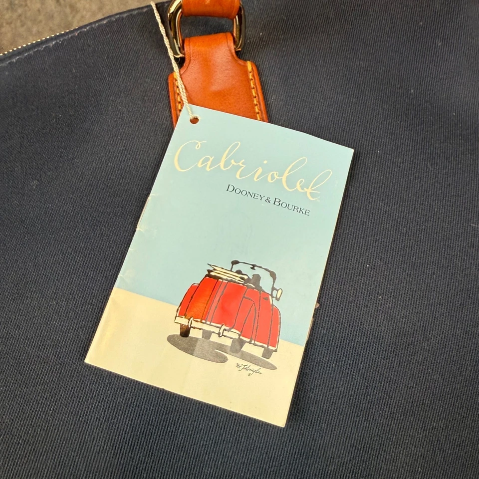 Dooney & Bourke Cabriolet Weekender Duffle Bag Navy Nylon Leather Trim Travel - Image 3 of 4