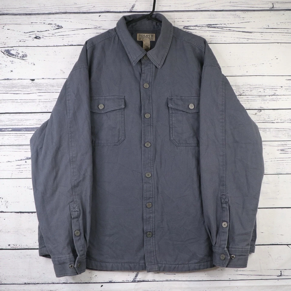 Duluth Trading Canvas Jacket Mens 2XL Over Shirt Fleece Lined Utility Work Wear - Image 2 of 4